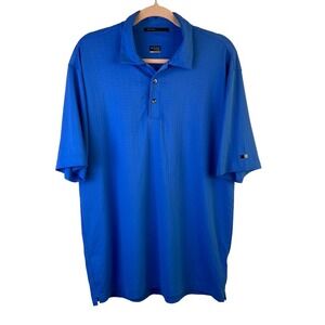 Nike Tiger Woods Collection Mens Blue Textured Golf Polo Shirt Size M 256465-475